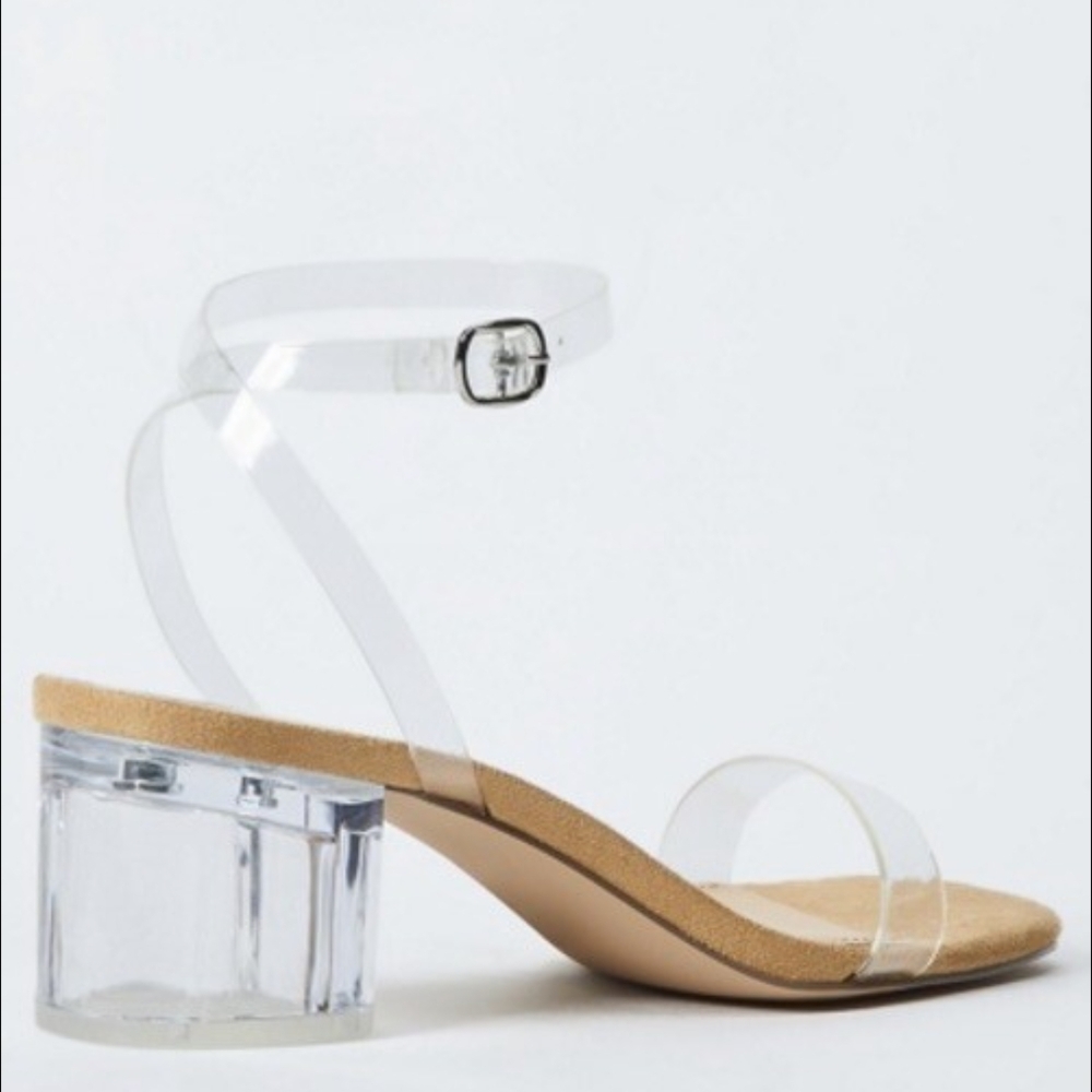 Transparent Block Heel Sandals